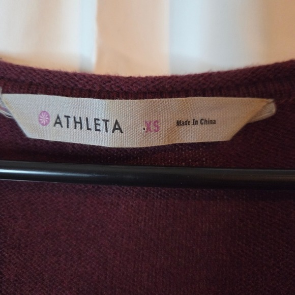 Athleta Women's Crew Neck Merino Wool Sweater - Burgundy Size XS - Picture 5 of 11
